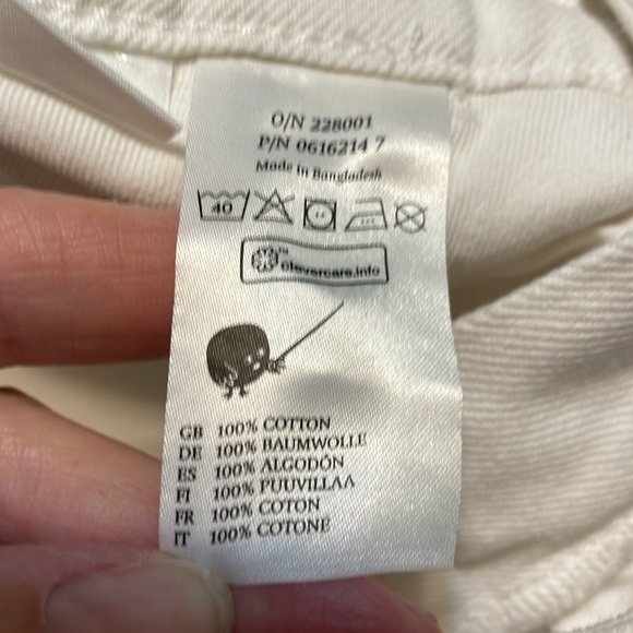 Monki White Mid-Rise Jeans With Red white blue braid, moluna, 32 - Picture 6 of 8